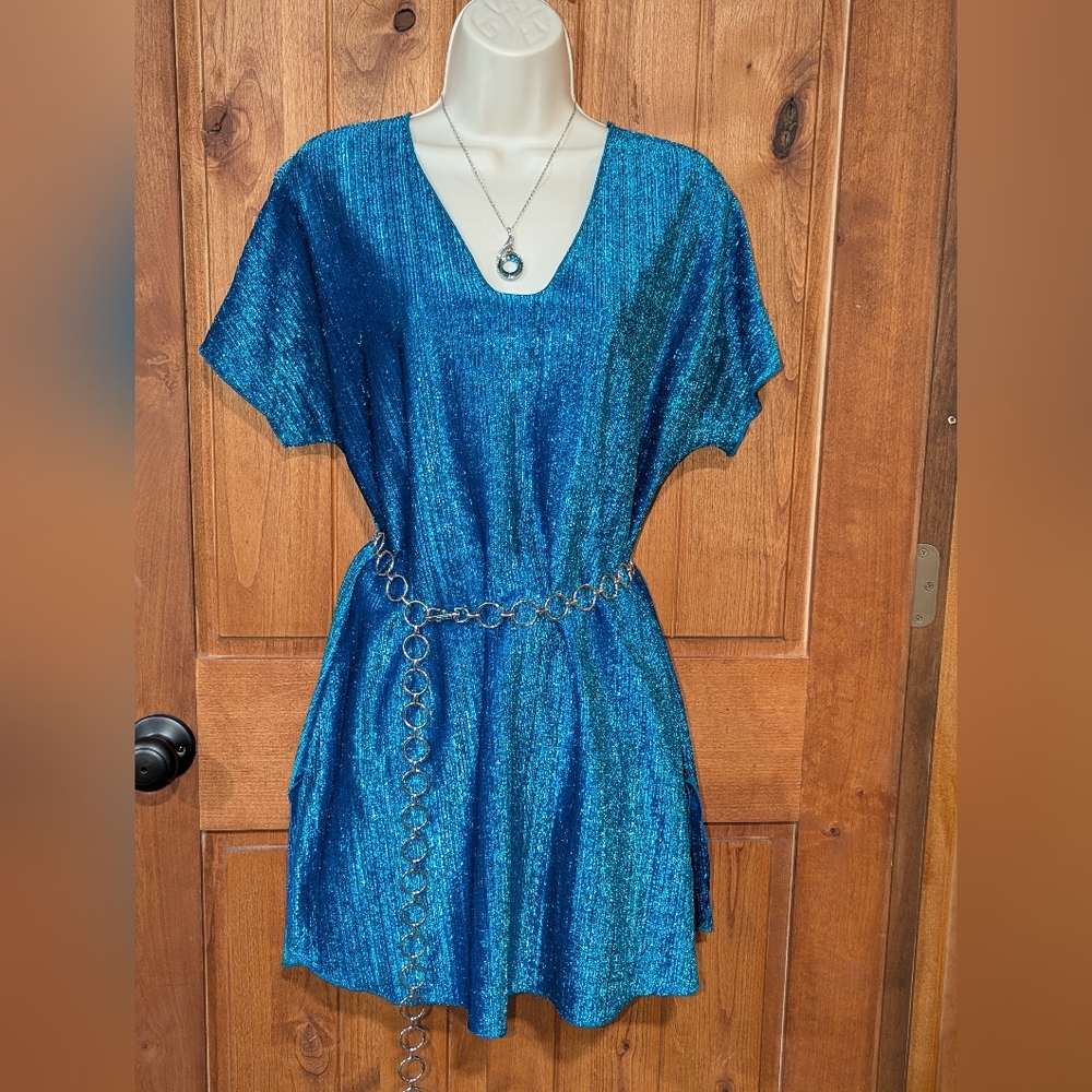 Vintage Blue Metallic‎ Tunic/dress